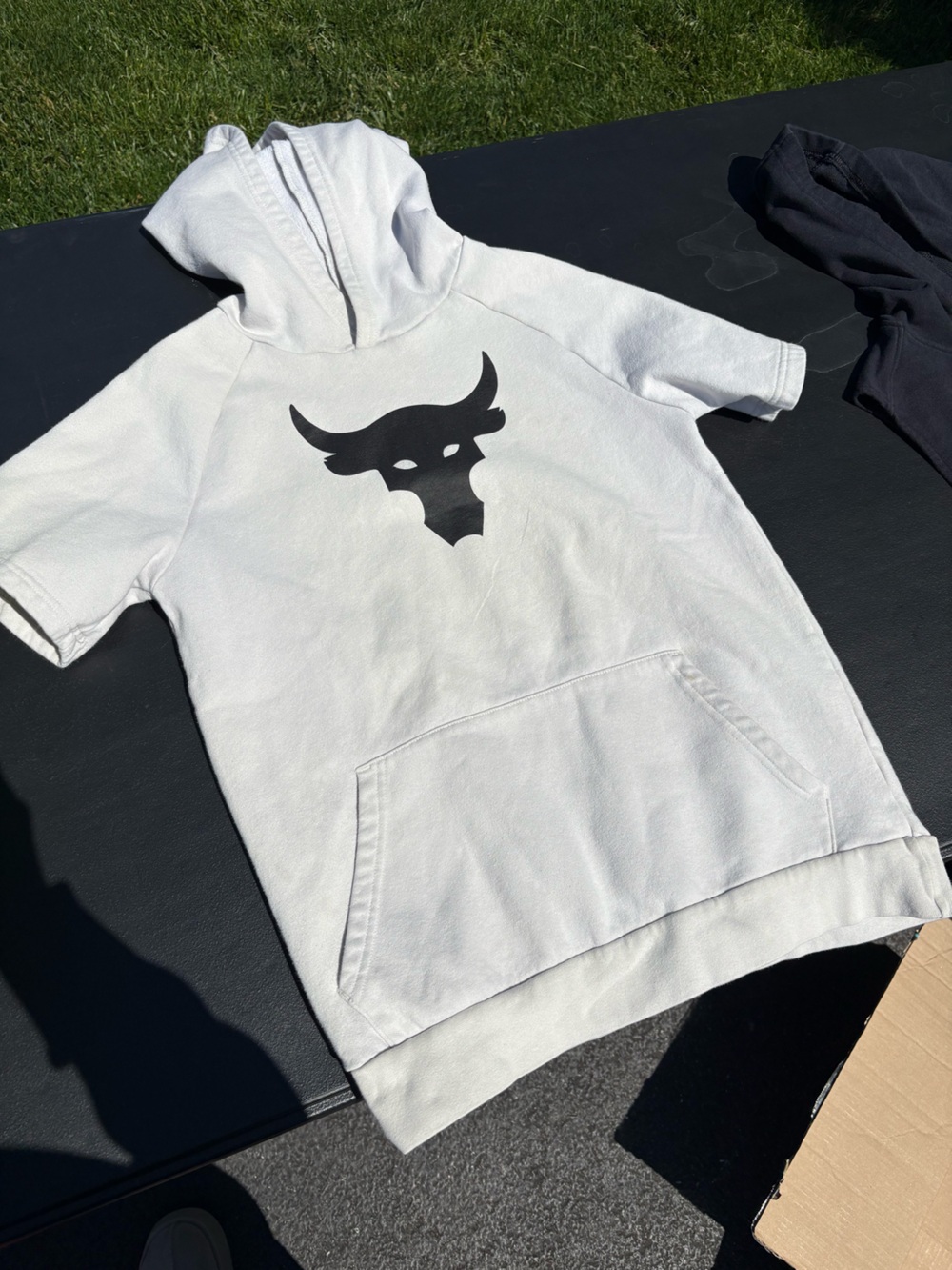 Under Armour White Pullover Hoodie with Black Trim